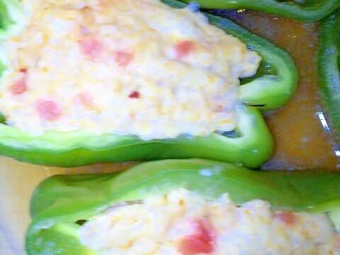 簡単美味!紅生姜入り肉詰めピーマン